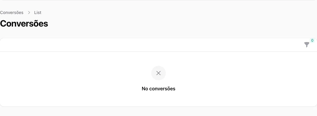 Conversões: lista vazia — AffiliateCore DEMO, 2026-10-09